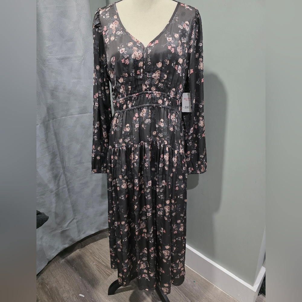 Lucky Brand.Long sleeve floral midi dress - Picture 4 of 11